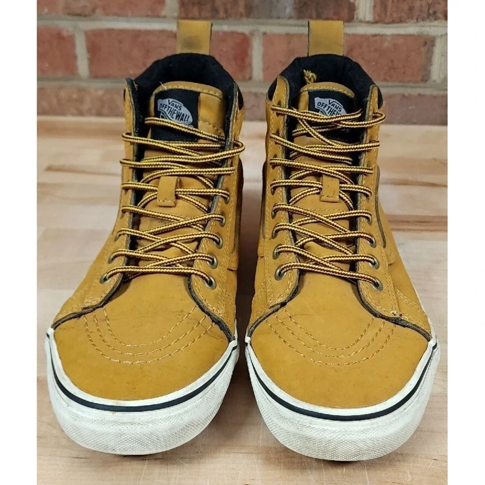 VANS Skate Sk8-Hi Nubuck Leather Brown Shoes Sneakers Mens Size 8 Womens 9.5‎